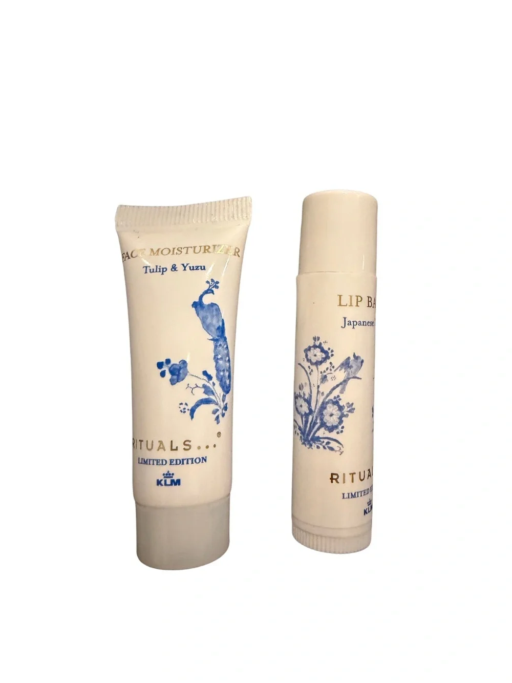 New‎ KLM Rituals Airline Amenity Kit Blue Floral Travel Toiletry Bag Set